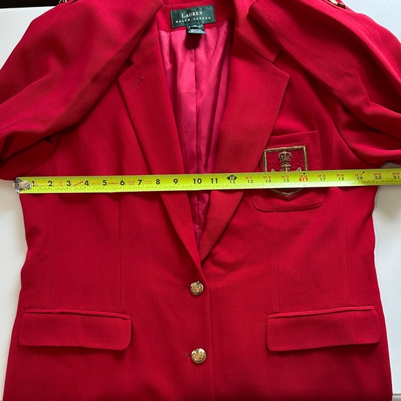 Lauren Ralph Lauren Women's Scarlet Blazer with Crest Made in USA - Picture 9 of 10